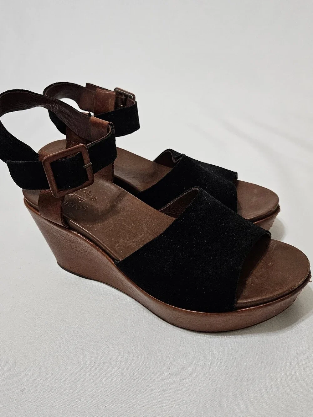 Kork Ease Kiern Classic Brown Leather Platform Wedge Strappy Sandal Sz 9M *Read*
